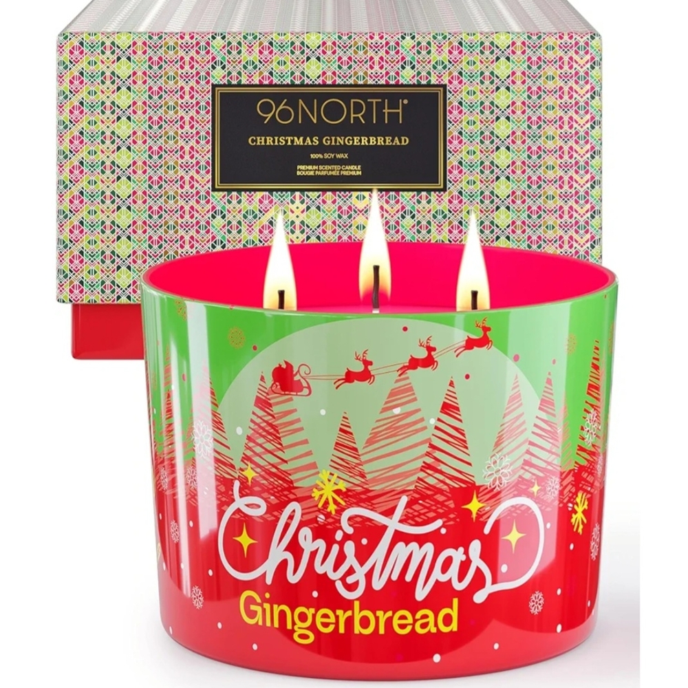 Christmas Gingerbread Candle - Red Soy Candle